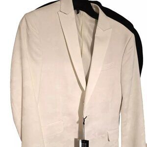 NEW WITH TAGS JF J.Ferrar Slim Fit Tuxedo Suit Jacket Men's 38S Ivory Camo White